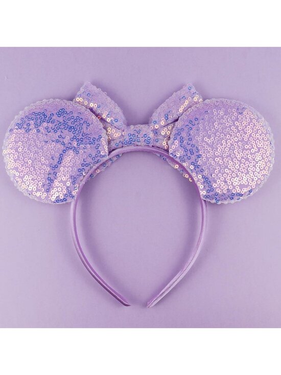 Women Purple Polyester Velvet Mickey Mouse Halloween Costume Headband main image 7